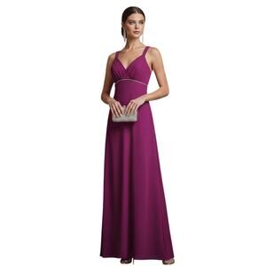 Betsy & Adam Fuchsia Sleeveless Embellished Chiffon Gown Dress Size 0 NWT